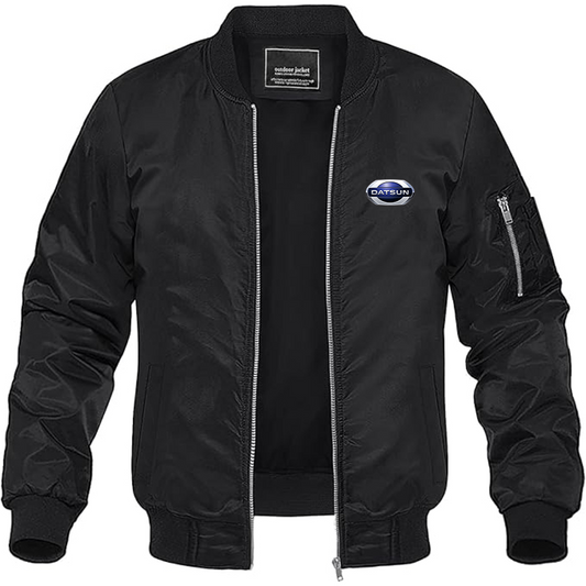 Men's Datsun Logo Lightweight Bomber Jacket Windbreaker Softshell Varsity Jacket Coat