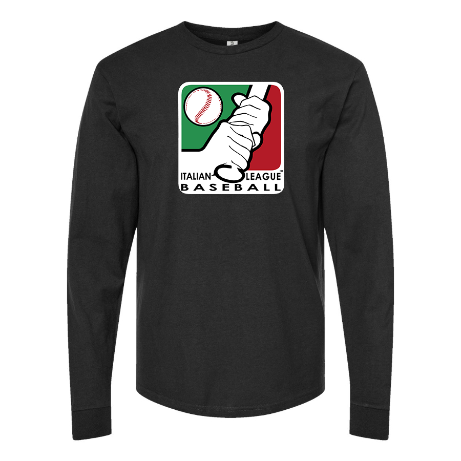 Men's Italian Baseball League Logo Cotton Long Sleeve T-Shirt