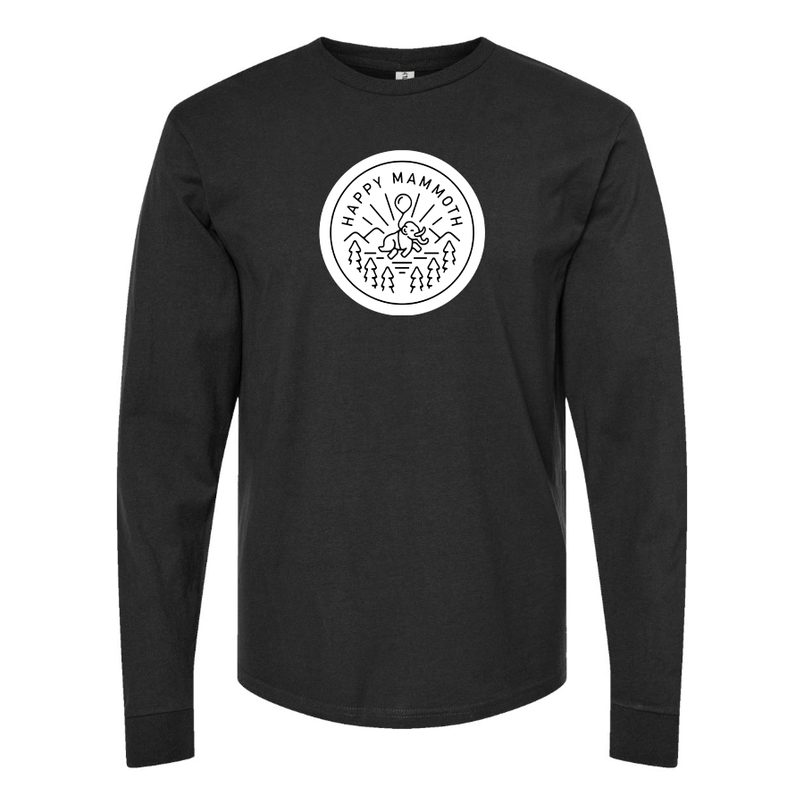Men's Happy Mammoth Logo Cotton Long Sleeve T-Shirt