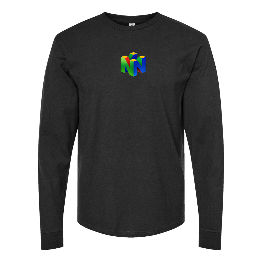 Men's   Nintendo N64   Logo Cotton Long Sleeve T-Shirt