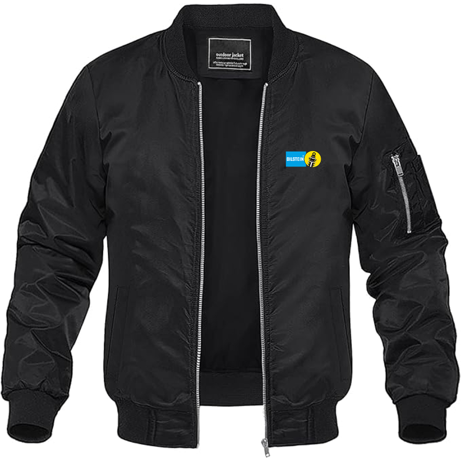 Men's Bilstein Logo Lightweight Bomber Jacket Windbreaker Softshell Varsity Jacket Coat