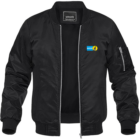 Men's Bilstein Logo Lightweight Bomber Jacket Windbreaker Softshell Varsity Jacket Coat