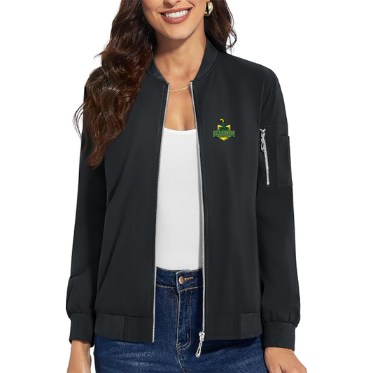 Women's  Clarkson Golden Knights Premium Bomber Jacket with Polished Detailing and Functional Sleeve Pocket Modern Luxury Outerwear