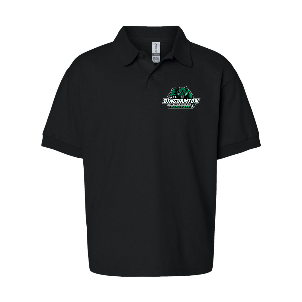 Youth Binghamton Bearcats  Gildan Dry Blend Jersey Polo