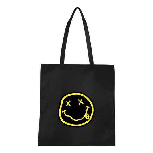Nirvana Yellow and Black Face Q-Tees Non-Woven  Tote
