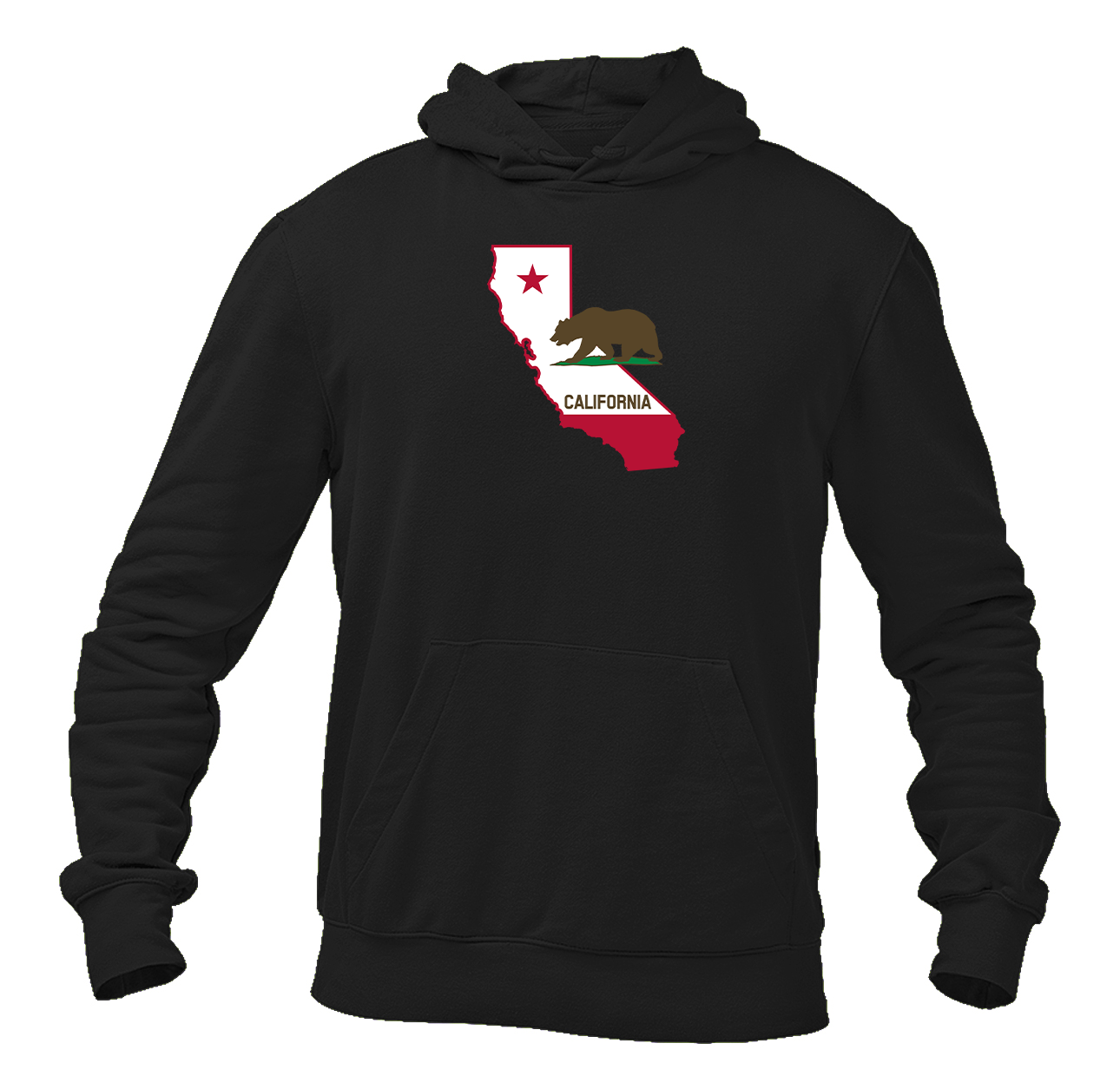 Men's  California Bear Map  Heavy Blend Hooded Sweatshirt