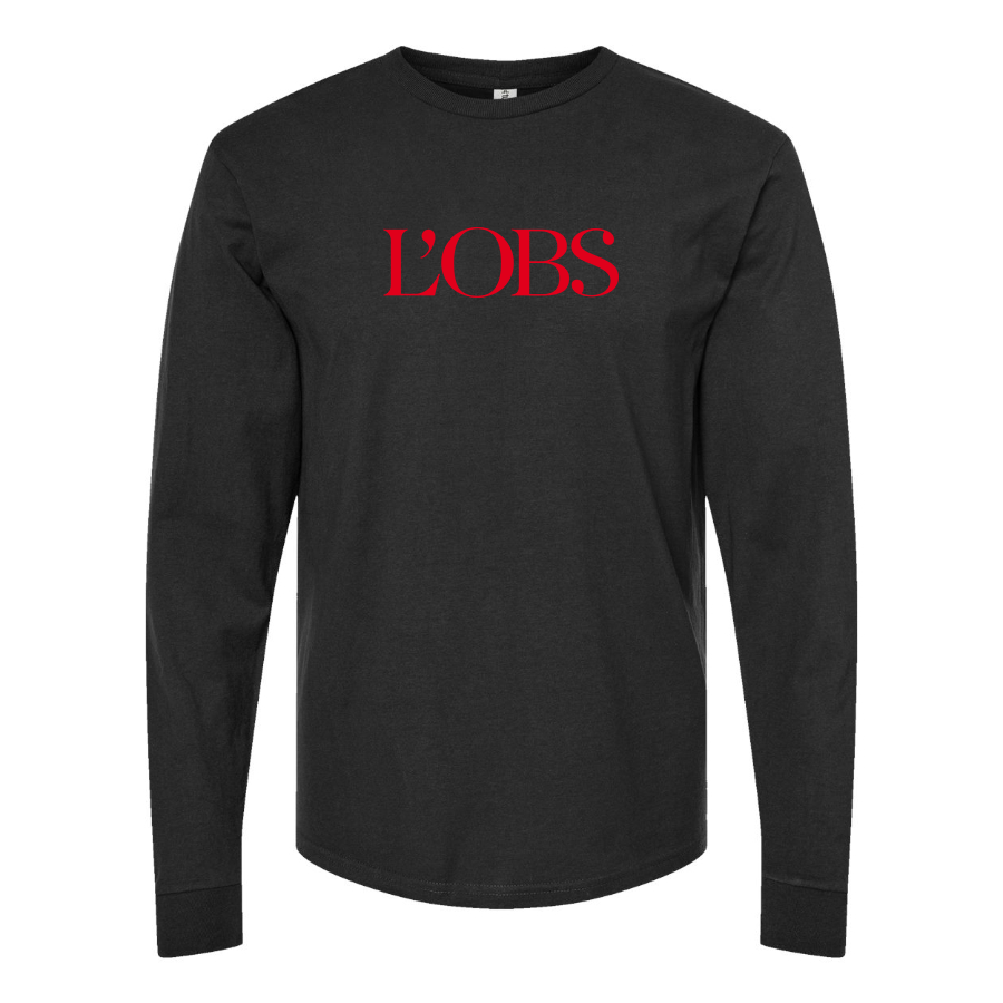 Men's  L'OBS Logo Cotton Long Sleeve T-Shirt