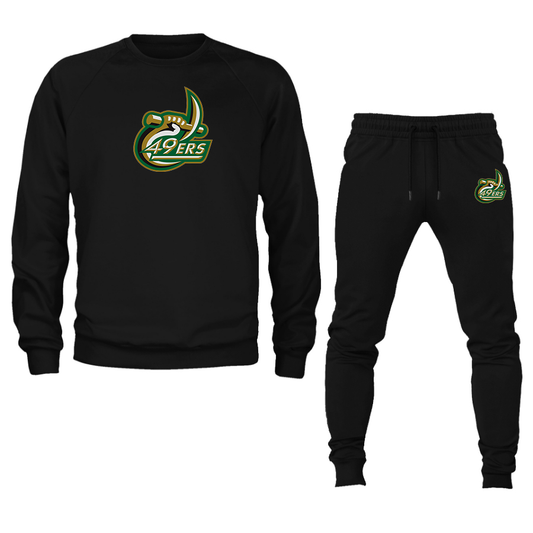 Men's Charlotte 49ers Crewneck Sweatshirt Joggers Suit