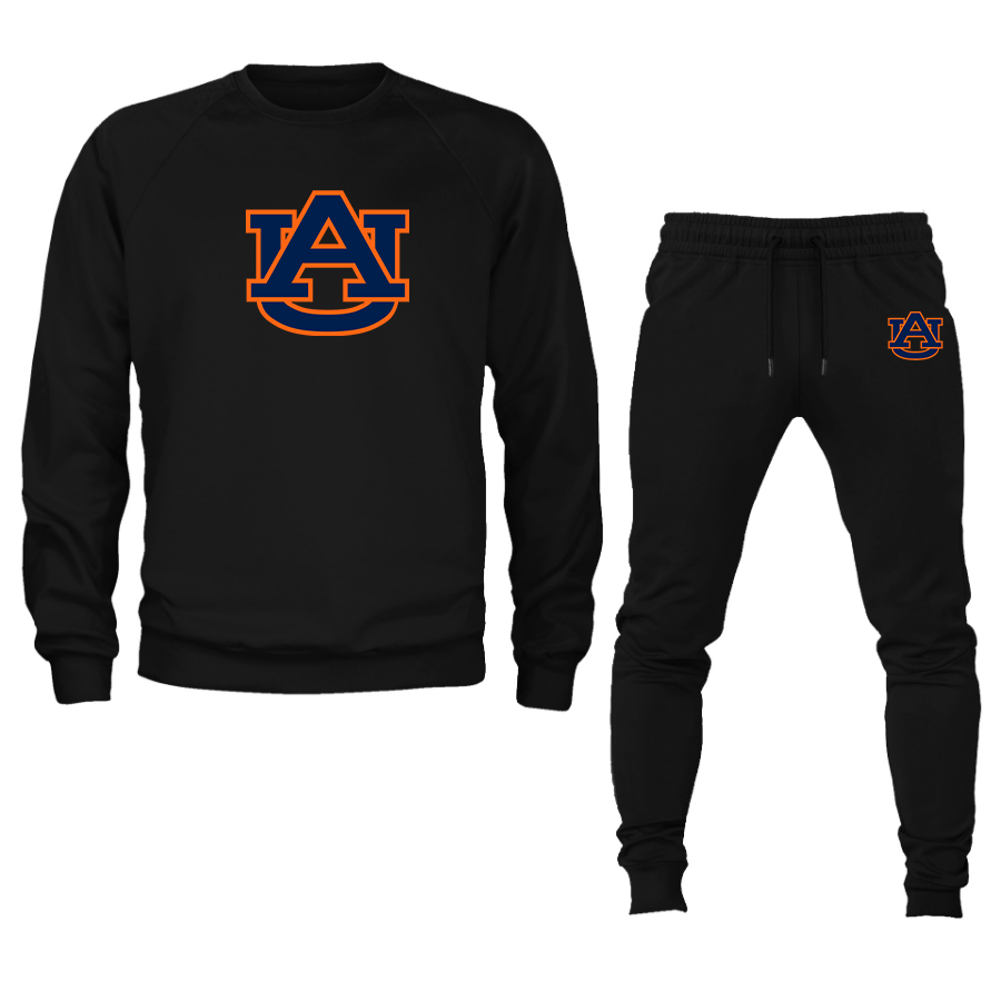 Men's  Auburn Tigers Crewneck Sweatshirt Joggers Suit