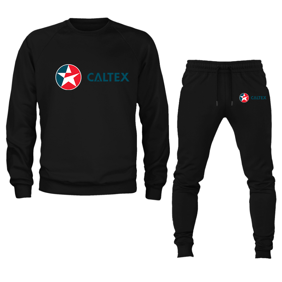 Men's  Caltex Gas Station   Crewneck Sweatshirt Joggers Suit