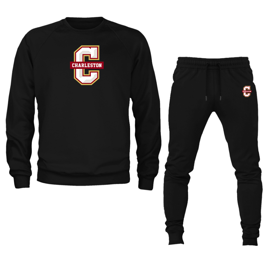 Men's Charleston Cougars Crewneck Sweatshirt Joggers Suit
