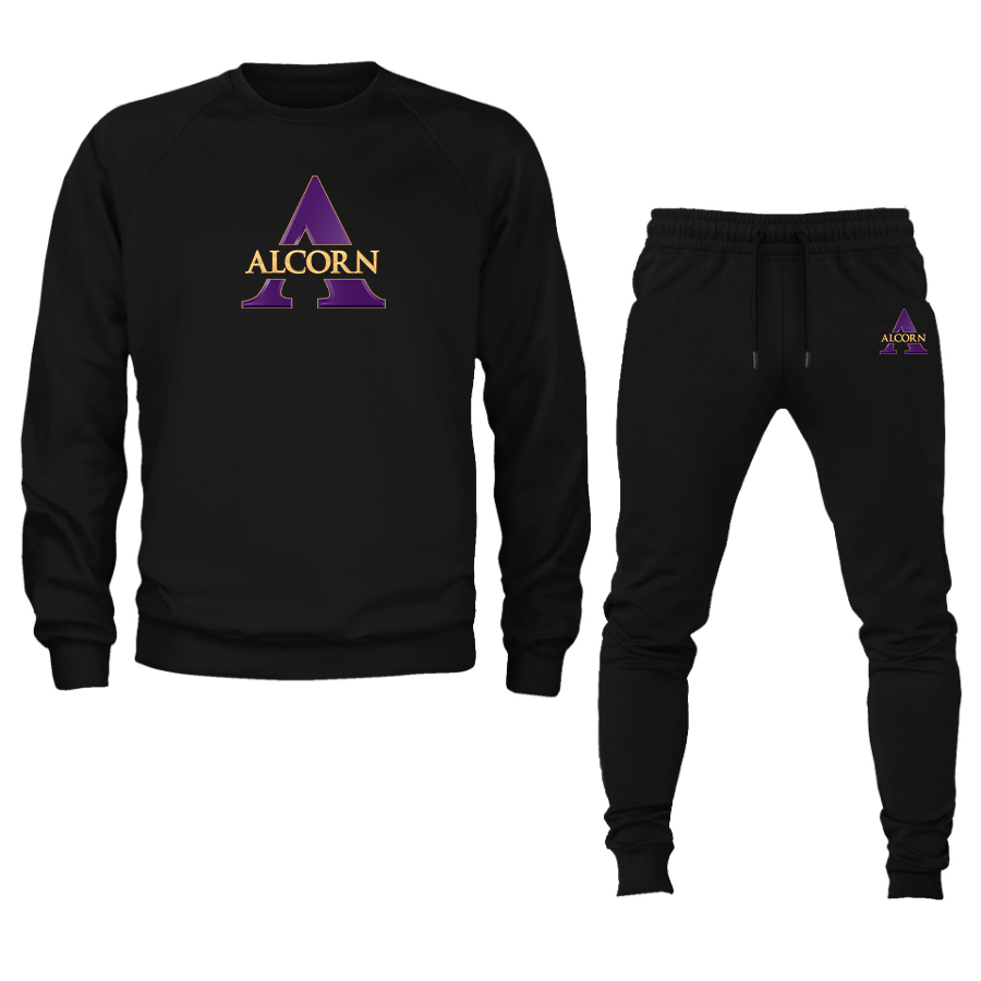 Men's Alcorn State Braves Crewneck Sweatshirt Joggers Suit