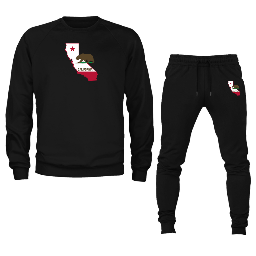 Men's California Bear Map  Crewneck Sweatshirt Joggers Suit