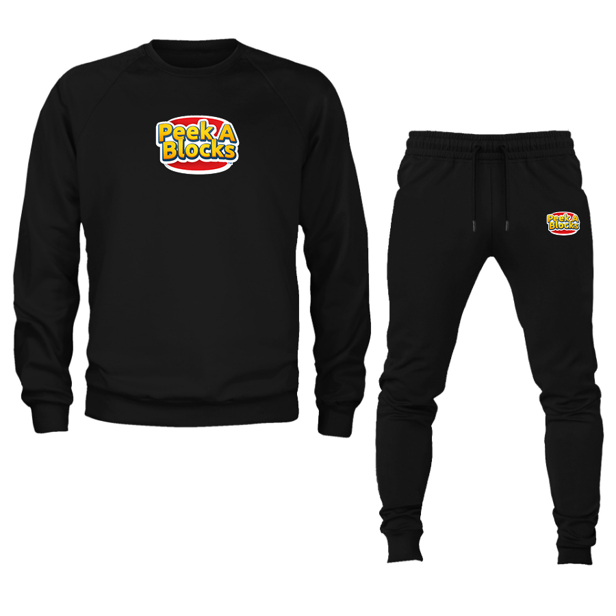 Men's  Peek A Blocks Crewneck Sweatshirt Joggers Suit