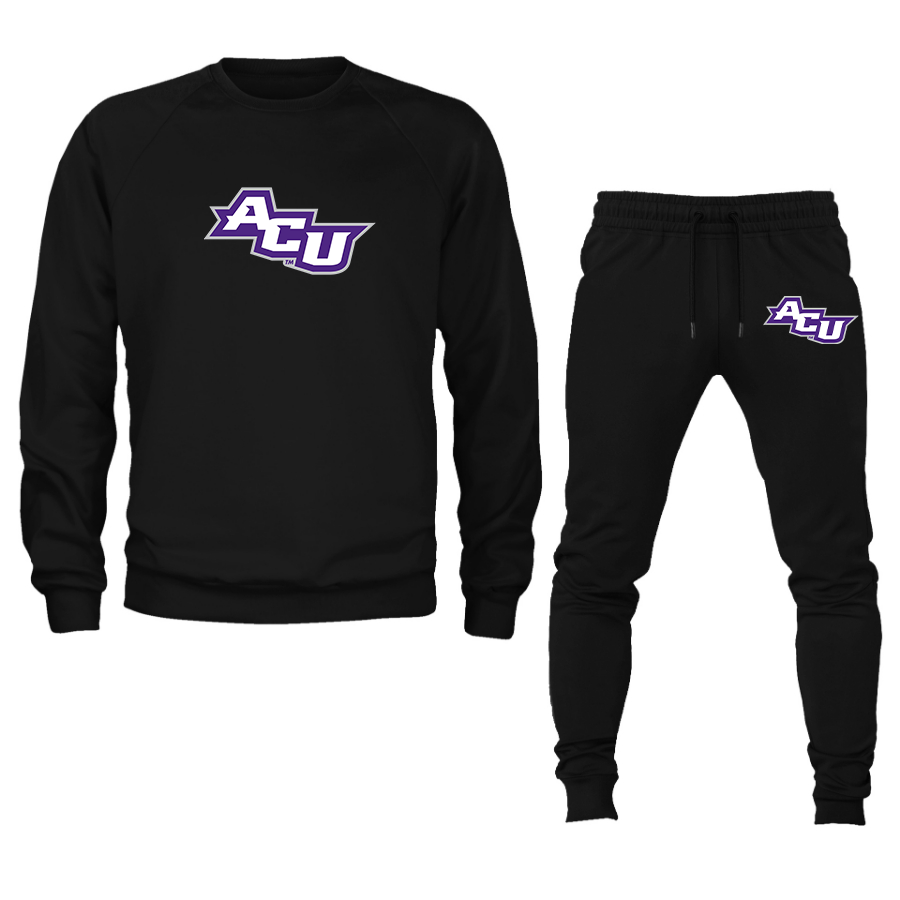 Men's Abilene Christian Wildcats   Crewneck Sweatshirt Joggers Suit