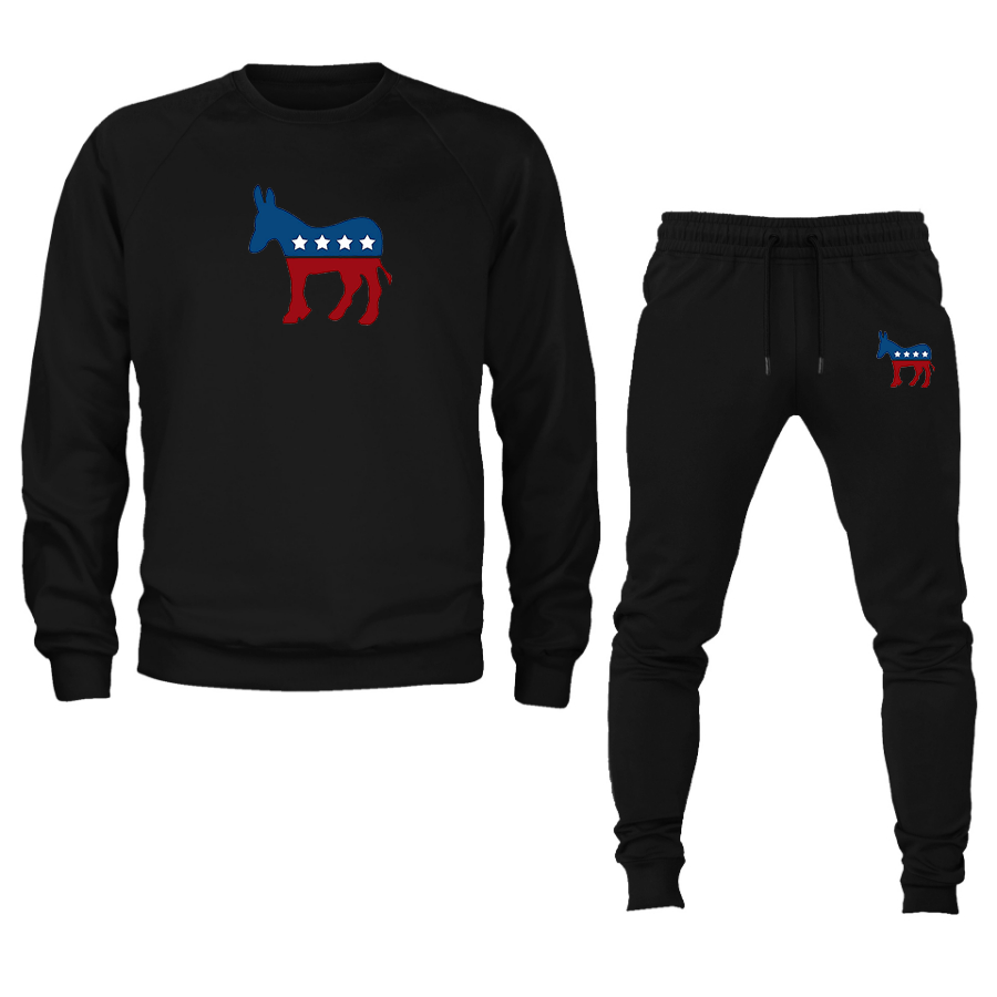 Men's Democrat Election Symbol Crewneck Sweatshirt Joggers Suit