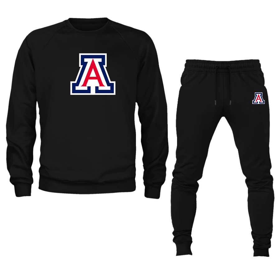 Men's Arizona Wildcats Crewneck Sweatshirt Joggers Suit