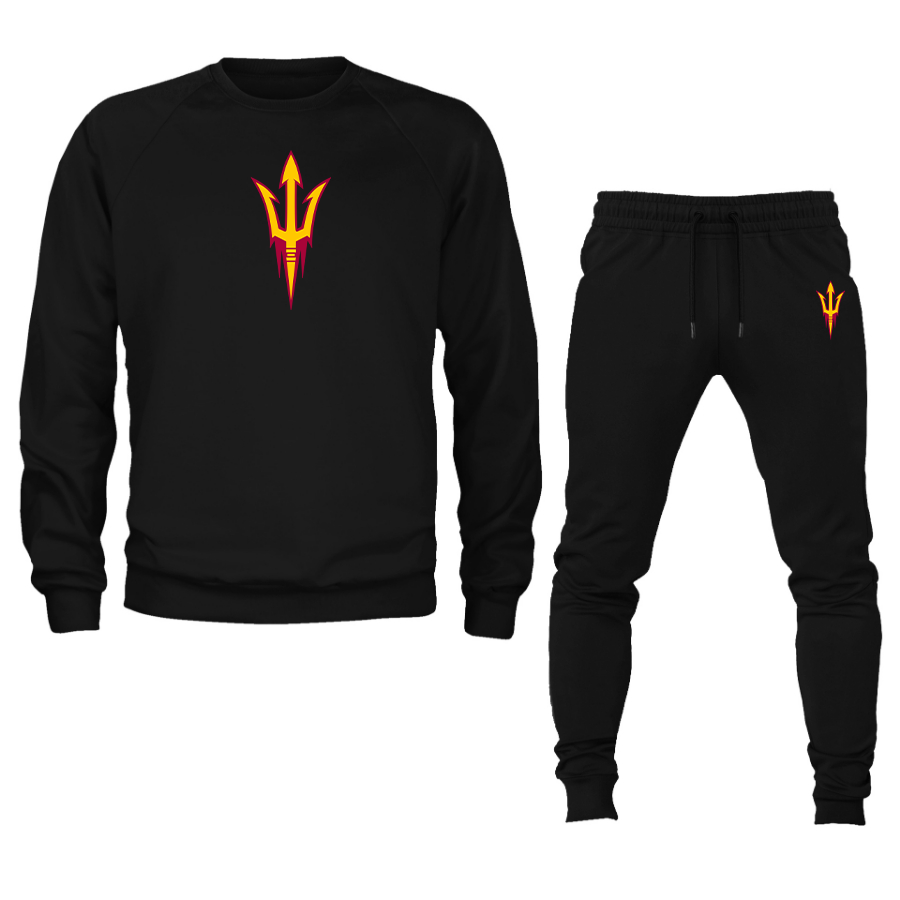 Men's  Arizona State Sun Devils Crewneck Sweatshirt Joggers Suit