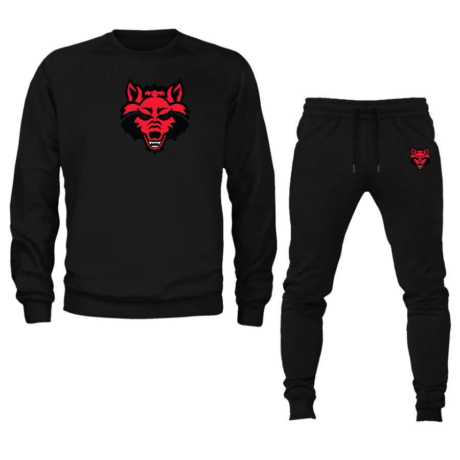 Men's Arkansas State Red Wolves Crewneck Sweatshirt Joggers Suit