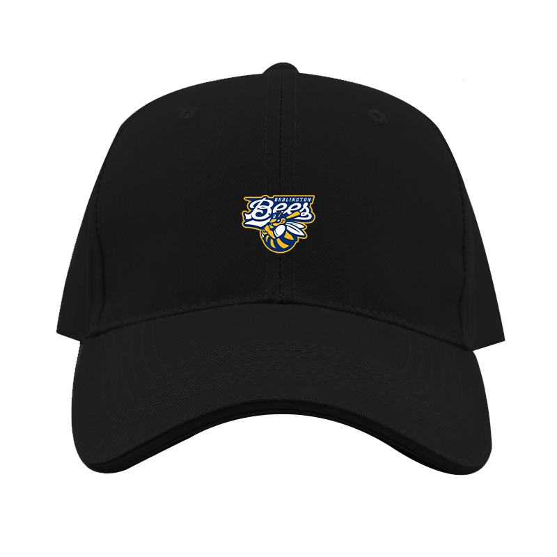 Burlington Bees   Logo  Dad Baseball Cap Hat