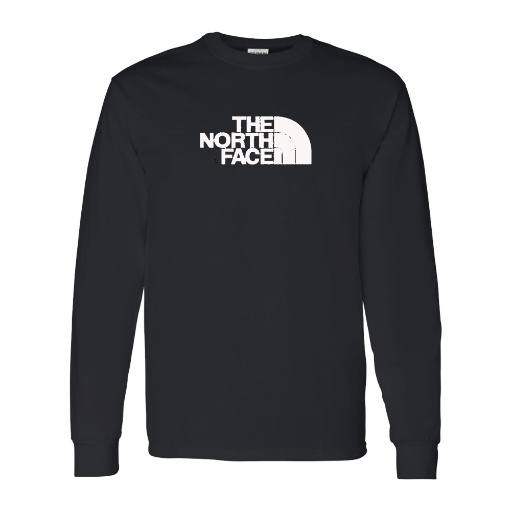 Men's  The North Face Black Gildan Heavy Cotton Long Sleeve T-Shirt