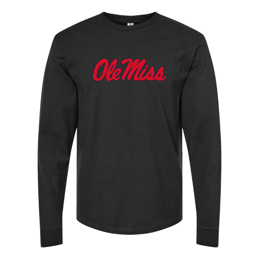 Men's Mississippi Rebels  Logo Cotton Long Sleeve T-Shirt