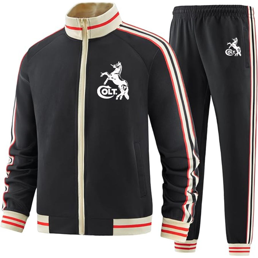 Men's Colt Horse Two Piece Designer Tracksuit with Bold Striped Accents and Zippered Front Elevated Athletic Wear
