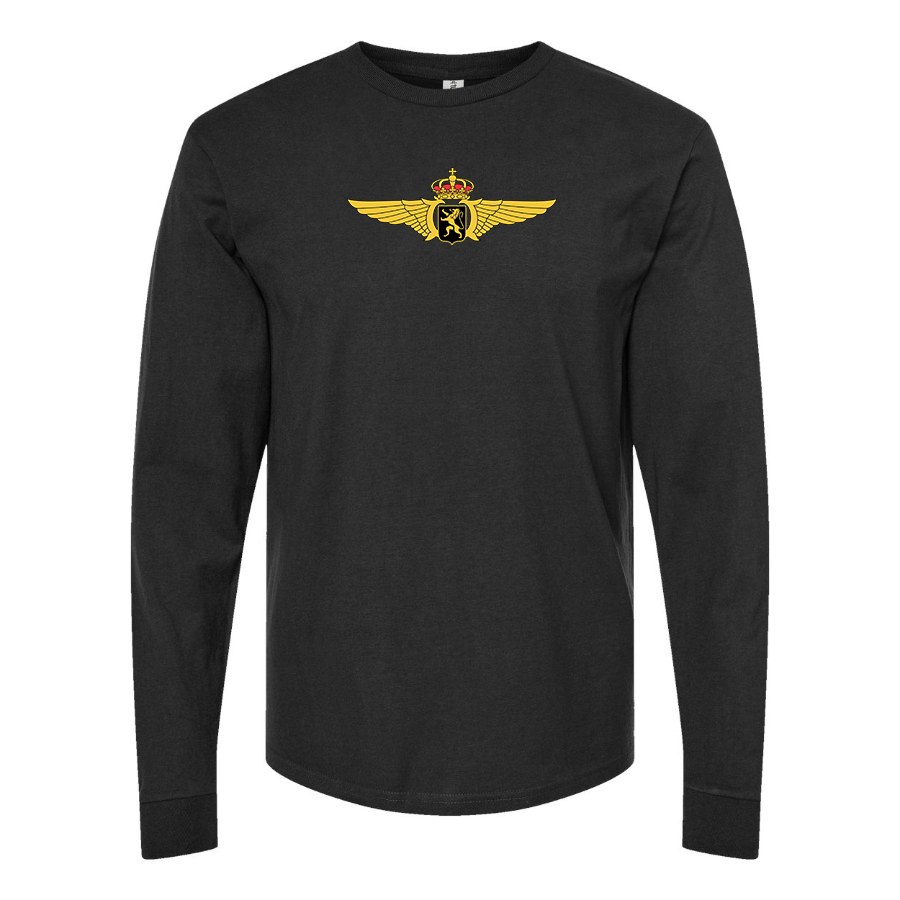 Men's Belgian Air Force Logo Cotton Long Sleeve T-Shirt