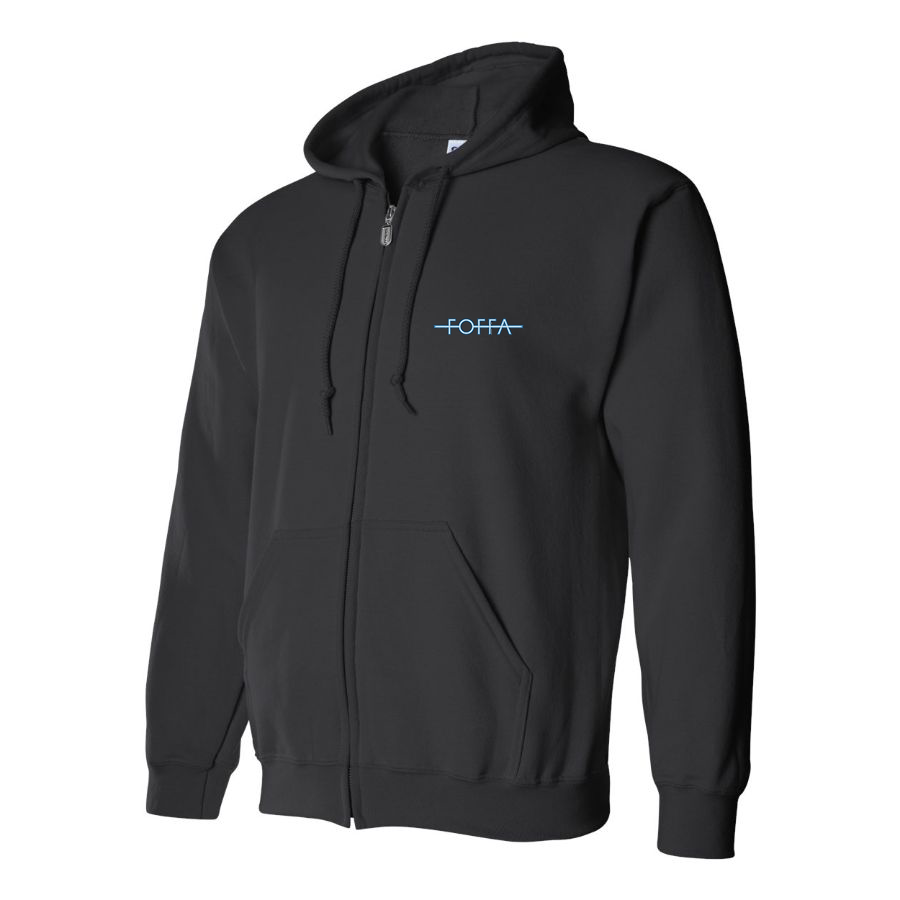 Men's Foffa Blue Logo Zipper Hoodie