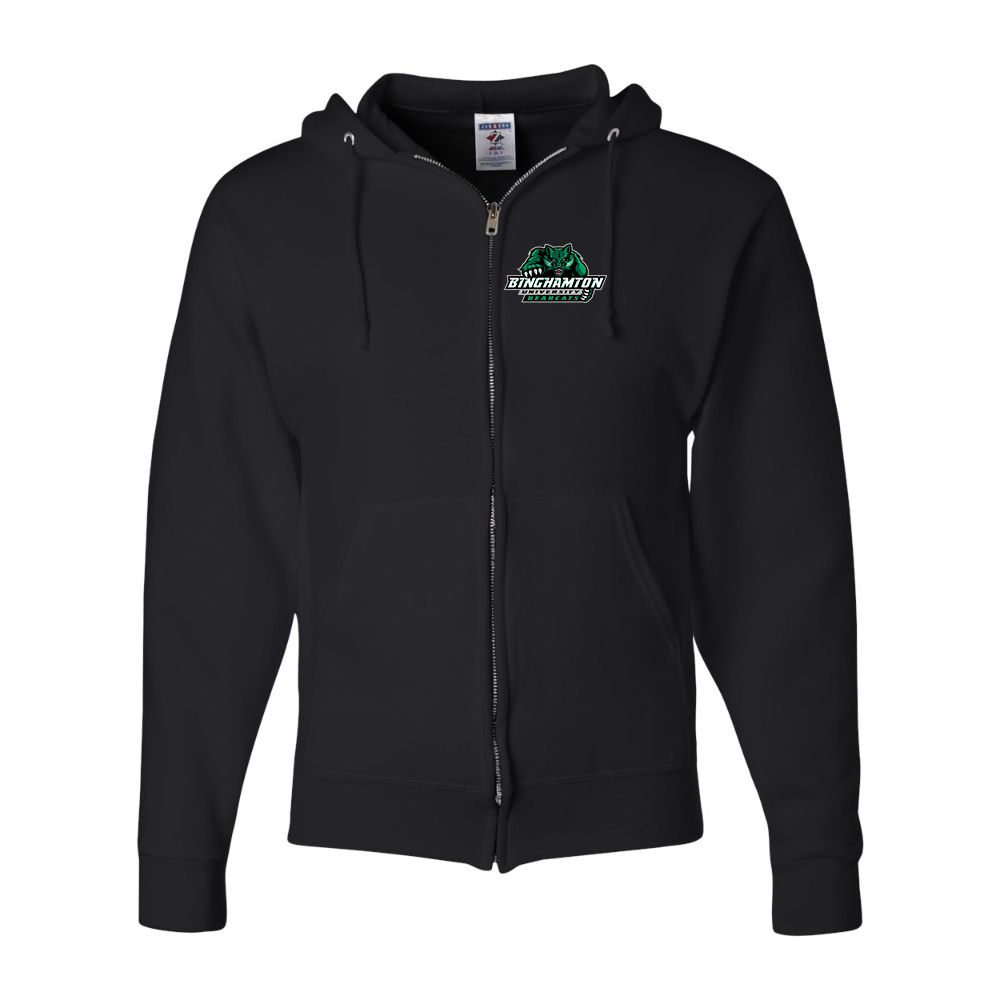 Men's Binghamton Bearcats  JERZEES NuBlend Full-Zip Hooded Sweatshirt