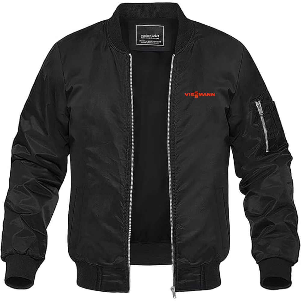 Men's Viessmann Logo Lightweight Bomber Jacket Windbreaker Softshell Varsity Jacket Coat