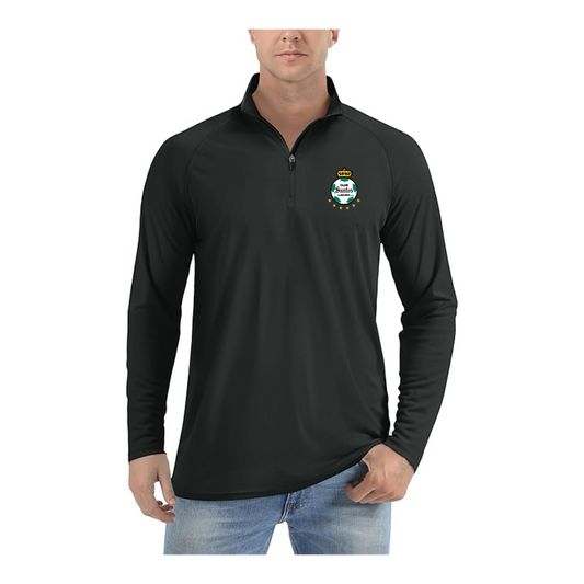 Men's Santos Laguna Soccer  Lightweight Quarter-Zip Athletic Shirt Long Sleeve Performance Wear