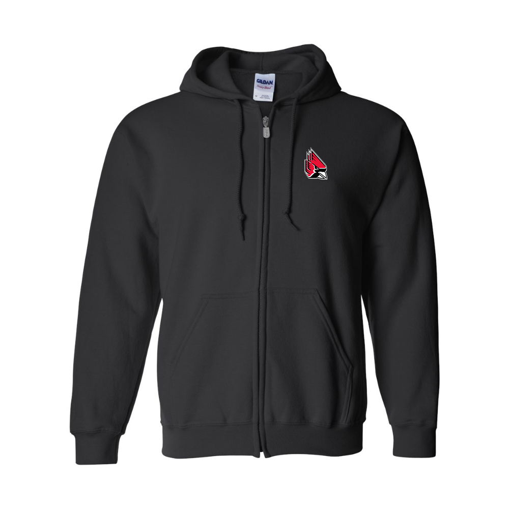 Men's  Ball State Cardinals Gildan  Heavy Blend Full Zip Hooded Sweatshirt