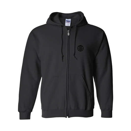 Men's  Internet Globe  Gildan  Heavy Blend Full Zip Hooded Sweatshirt