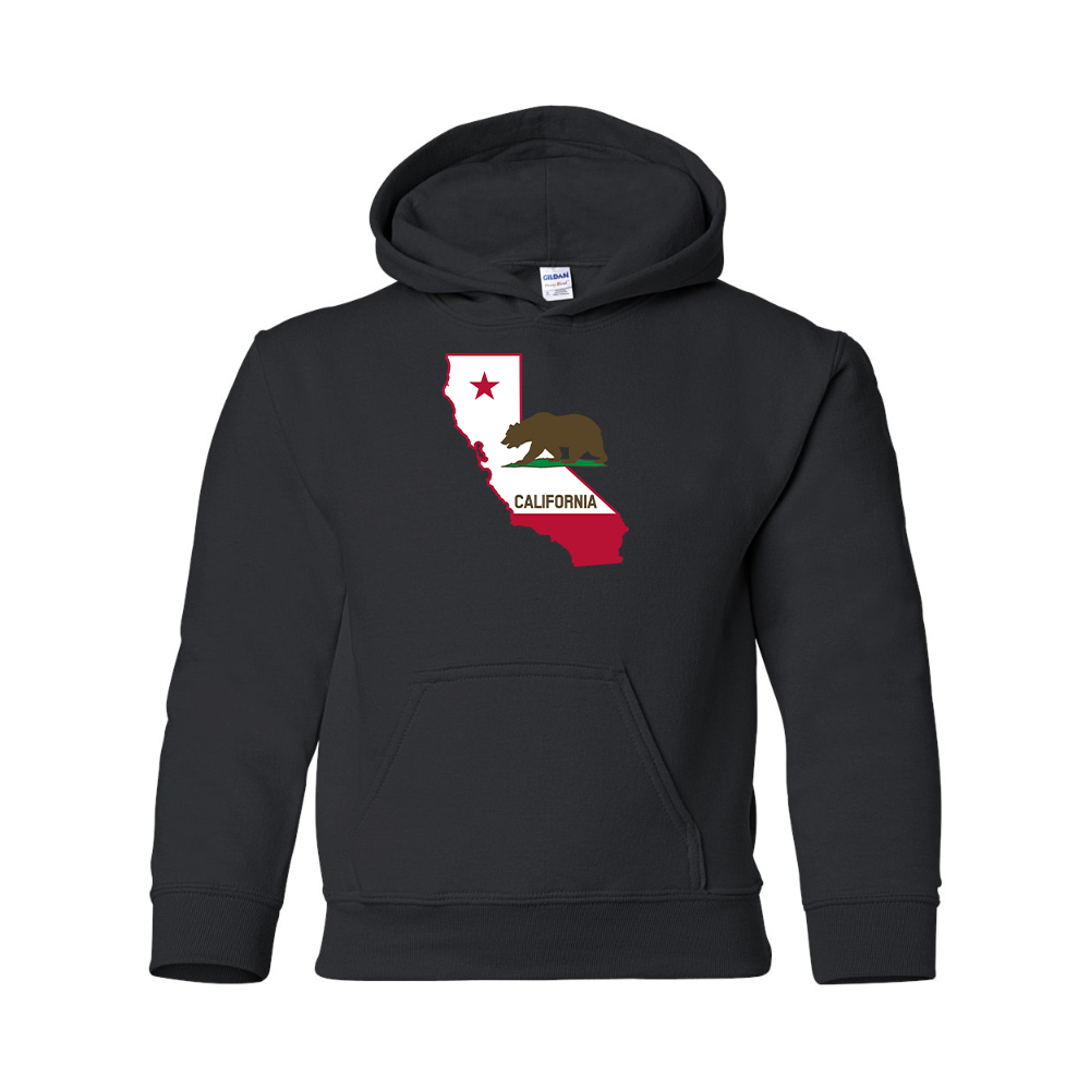 Youth  California Bear Map Gildan Heavy Blend  Hooded Sweatshirt