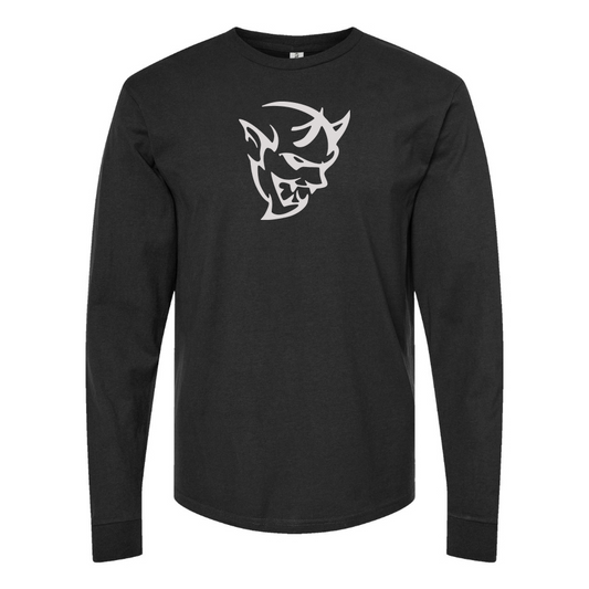 Men's Dodge Demon Logo Cotton Long Sleeve T-Shirt