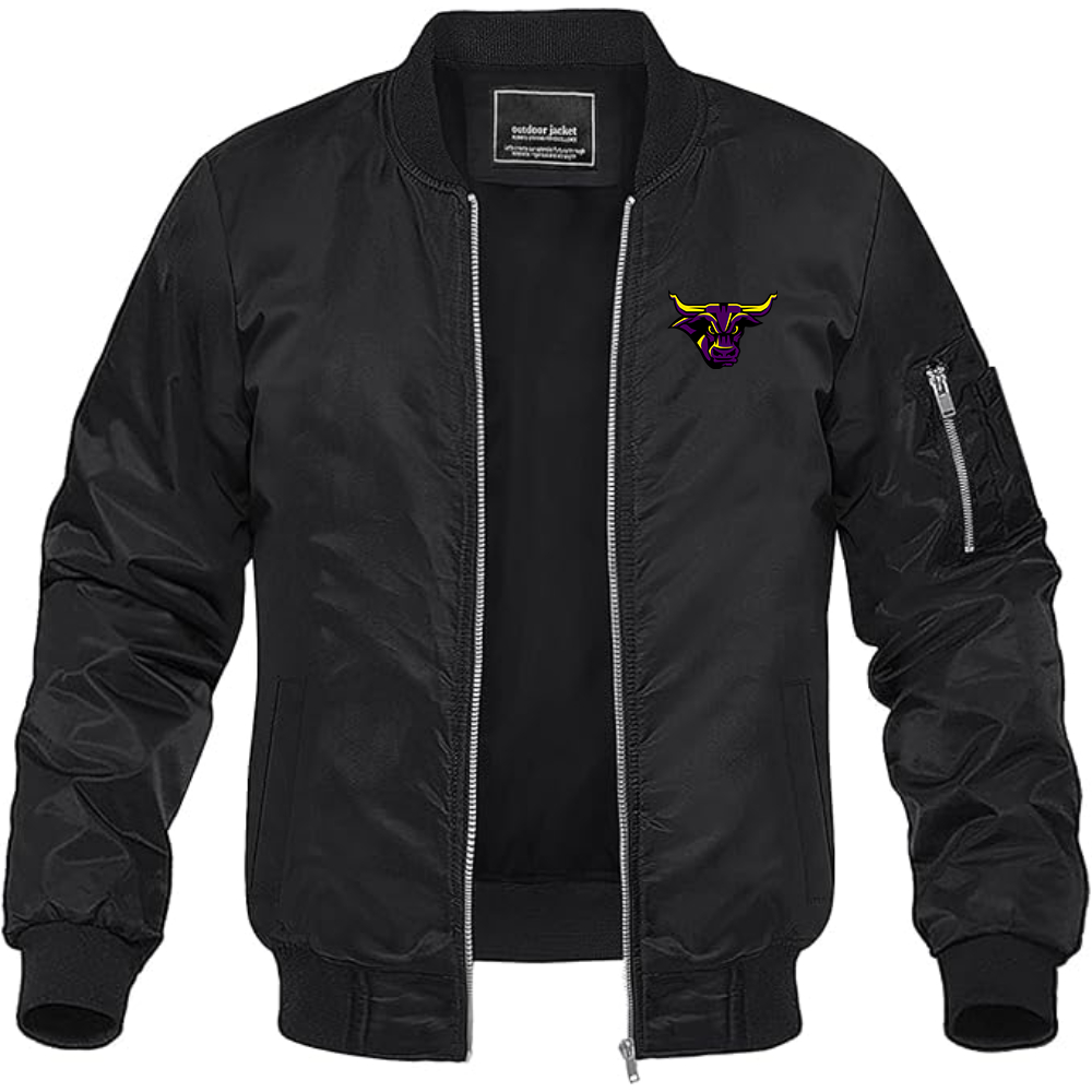 Men's Minnesota State Mavericks Lightweight Bomber Jacket Windbreaker Softshell Varsity Jacket Coat