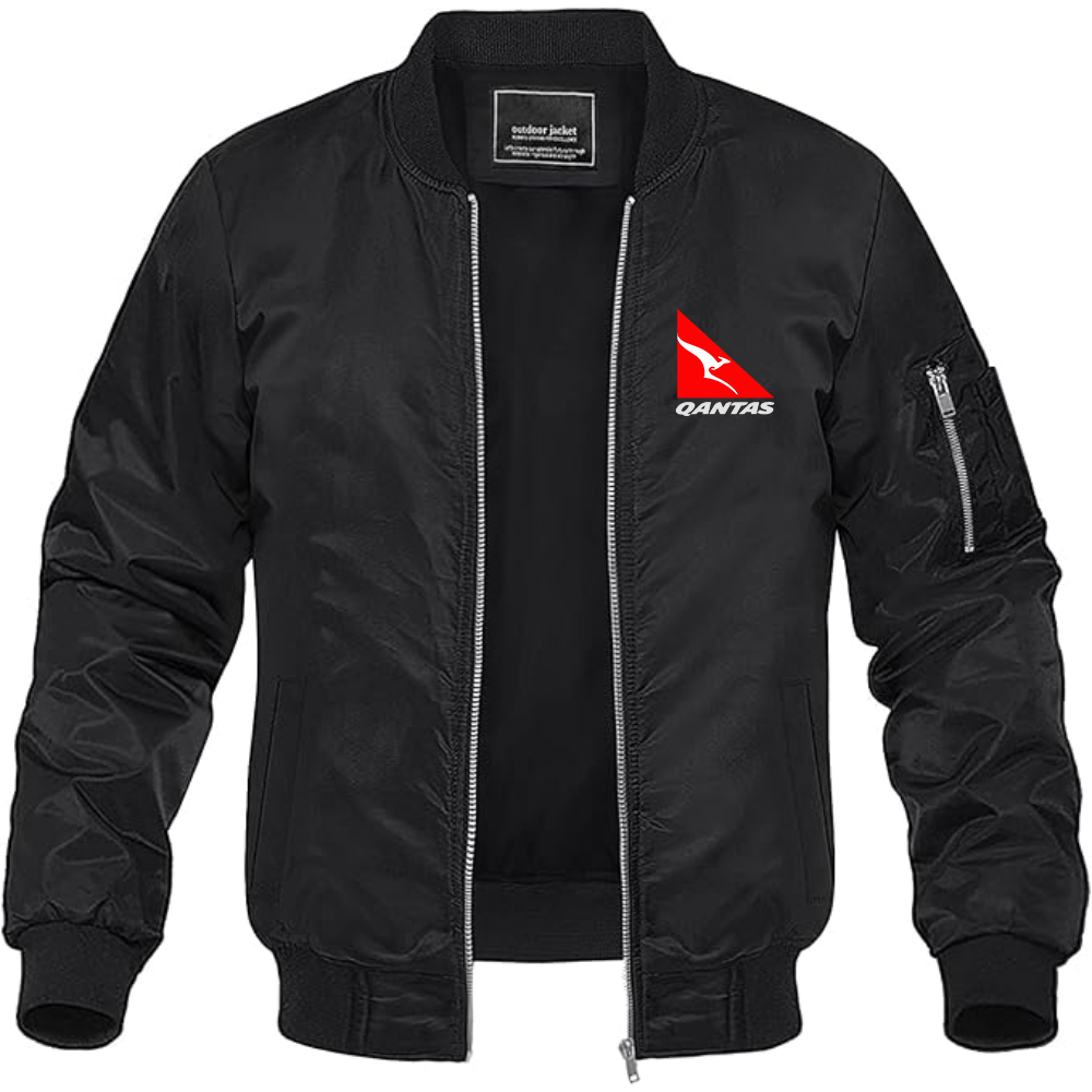 Men's Qantas Lightweight Bomber Jacket Windbreaker Softshell Varsity Jacket Coat