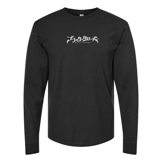 Men's Black Clover Logo Cotton Long Sleeve T-Shirt