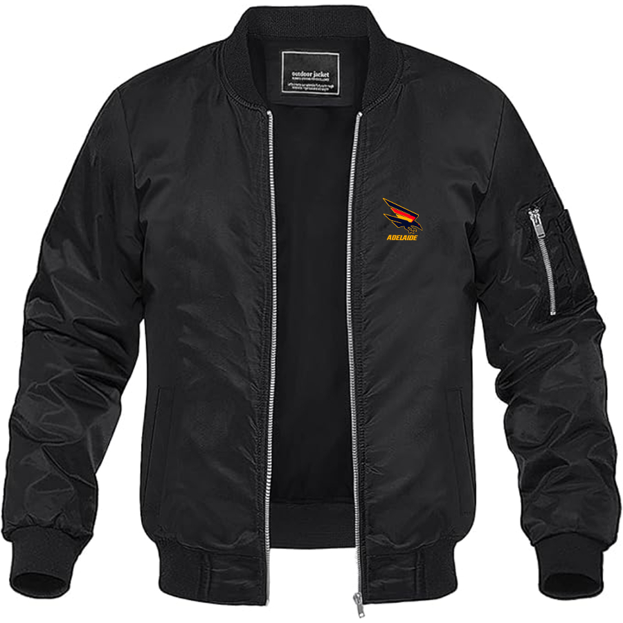Men's Adelaide Crows  Logo Lightweight Bomber Jacket Windbreaker Softshell Varsity Jacket Coat