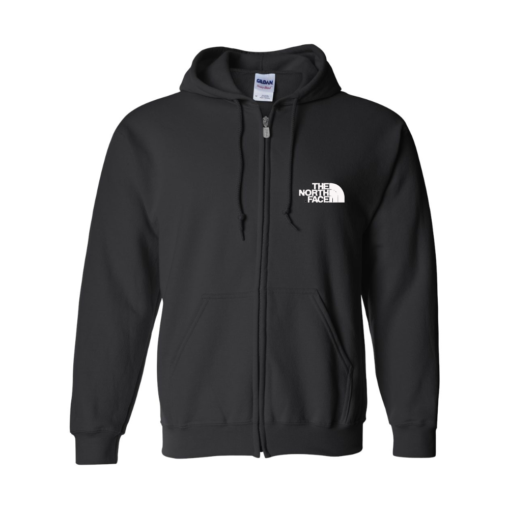 Men's  The North Face Black  Gildan  Heavy Blend Full Zip Hooded Sweatshirt