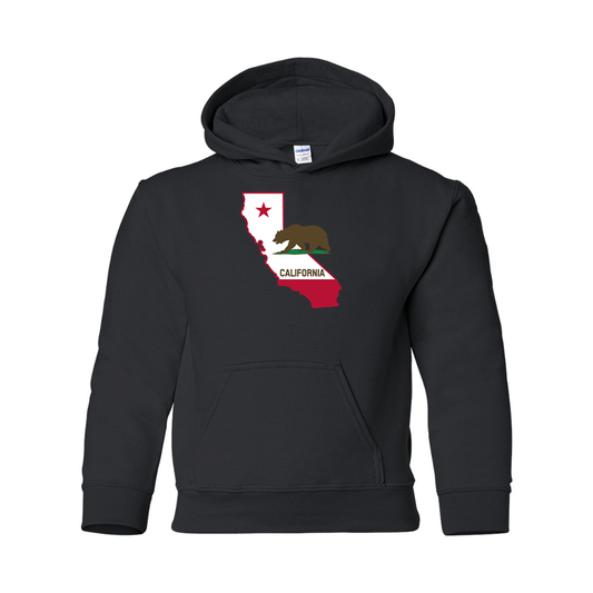 Youth  California Bear Map Gildan Heavy Blend  Hooded Sweatshirt