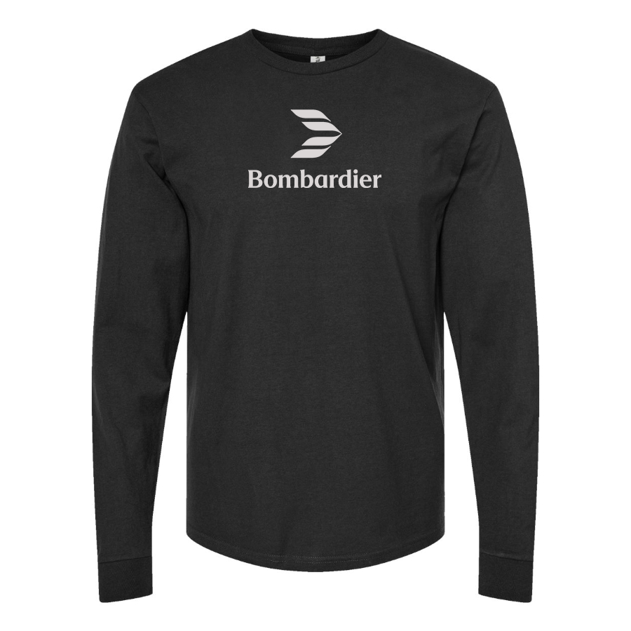 Men's Bombardier Logo Cotton Long Sleeve T-Shirt