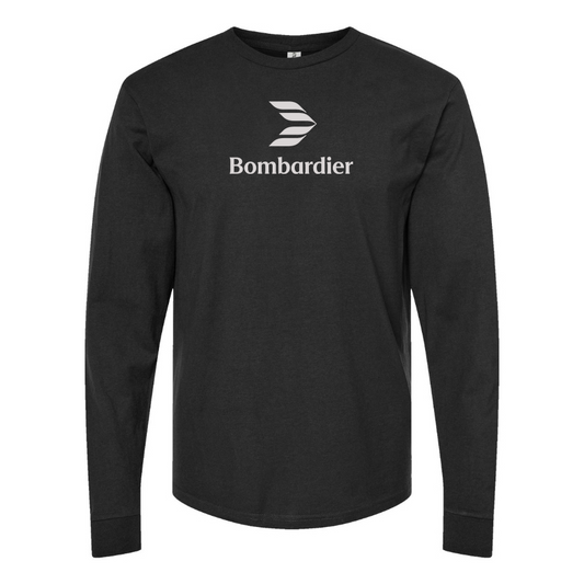 Men's Bombardier Logo Cotton Long Sleeve T-Shirt