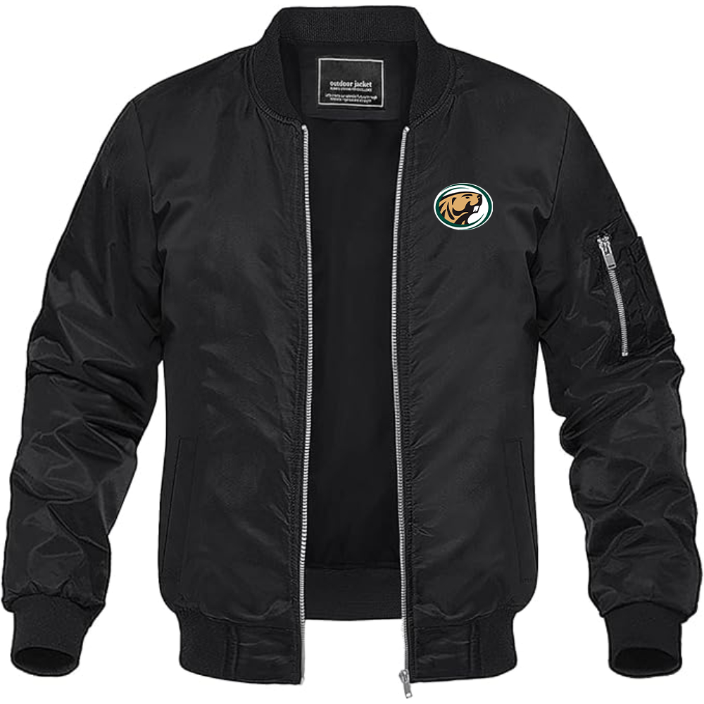 Men's  Bemidji State Beavers Lightweight Bomber Jacket Windbreaker Softshell Varsity Jacket Coat
