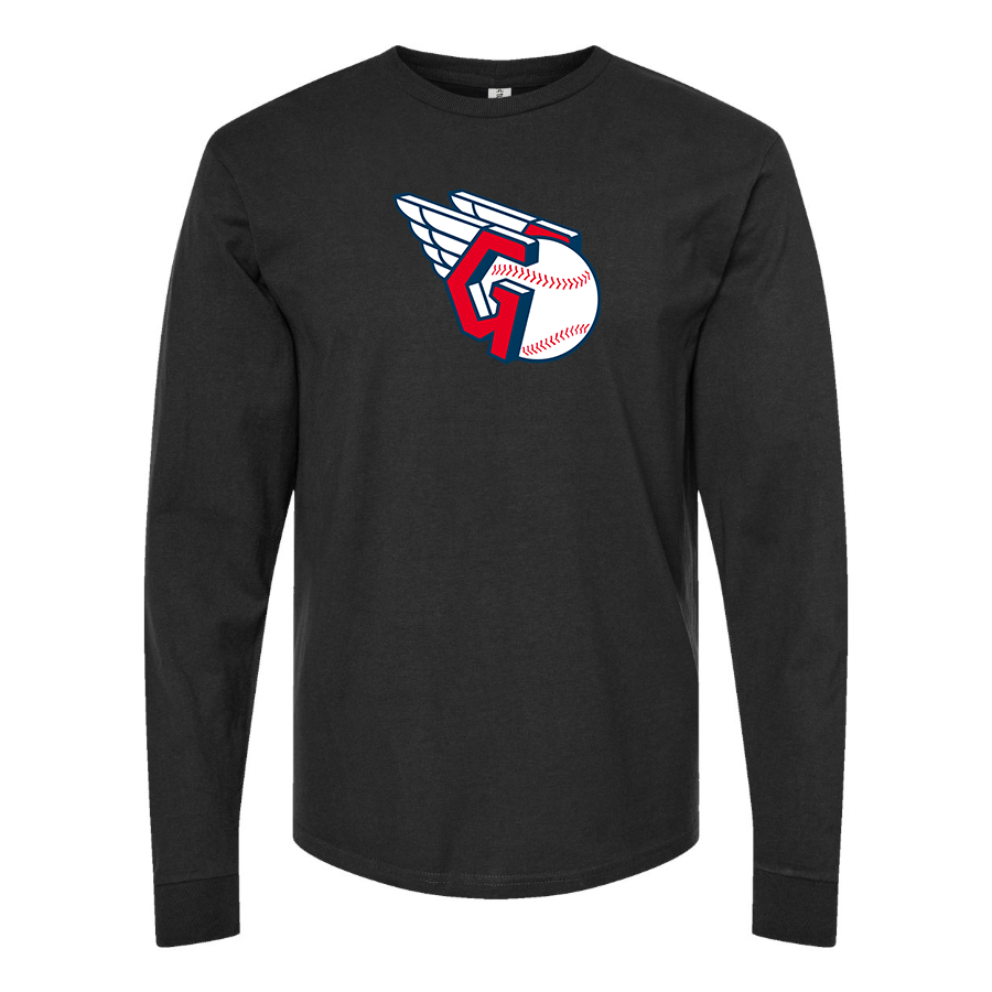 Men's Cleveland Guardians  Logo Cotton Long Sleeve T-Shirt