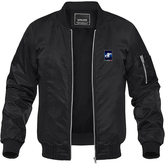 Men's DR Automobiles Logo Lightweight Bomber Jacket Windbreaker Softshell Varsity Jacket Coat
