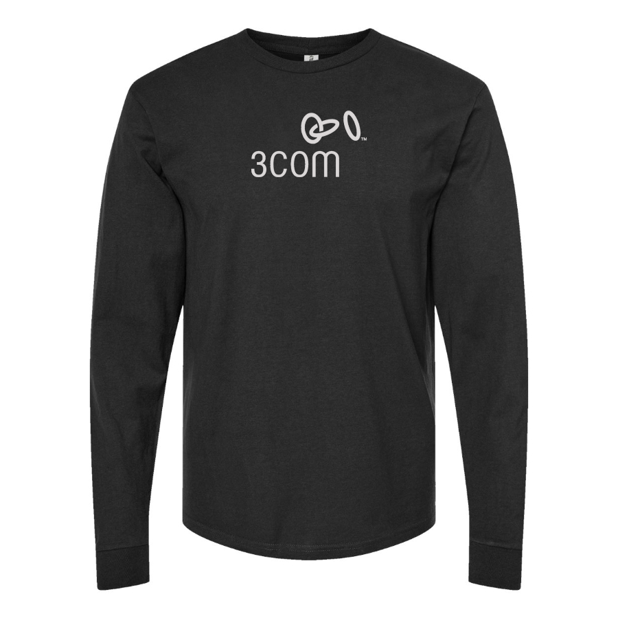 Men's 3Com Logo Cotton Long Sleeve T-Shirt