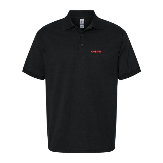 Men's Maneskin Red Neon Letter Logo Dry Blend Polo