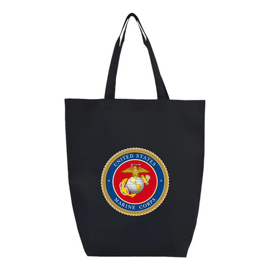 USMC Emblem Q-Tees Non-Woven Gusset Bottom Tote